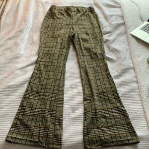 Abercrombie & Fitch Plaid Flare Pants